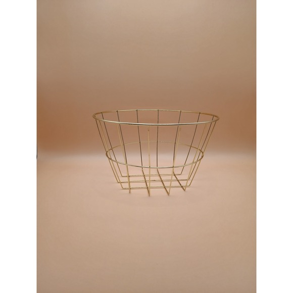 Other - Gold Wire Basket Round Decorative Metal Fruit Bowl Minimalist Storage 8 Inch